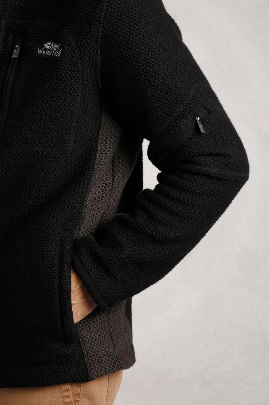 Weird Fish Sweatshirts & Hoodies|Berhan Full Zip Lined Eco Macaroni Black