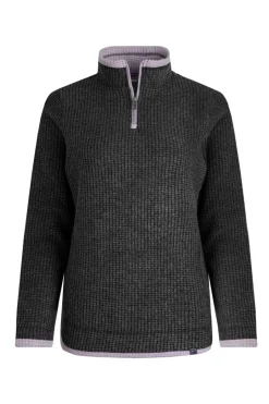 Weird Fish Fleece|Beye Eco 1/4 Zip Grid Fleece Washed Black