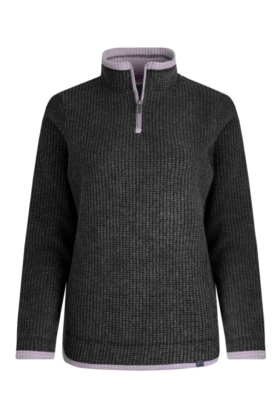 Weird Fish Fleece|Beye Eco 1/4 Zip Grid Fleece Washed Black