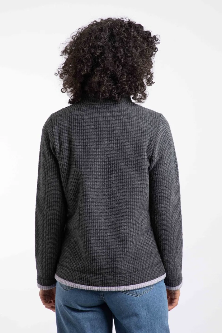 Weird Fish Fleece|Beye Eco 1/4 Zip Grid Fleece Washed Black