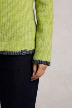 Weird Fish Fleece|Beye Eco 1/4 Zip Grid Fleece Tarragon