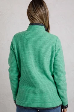Weird Fish Fleece|Beye Eco 1/4 Zip Grid Fleece Grass Green
