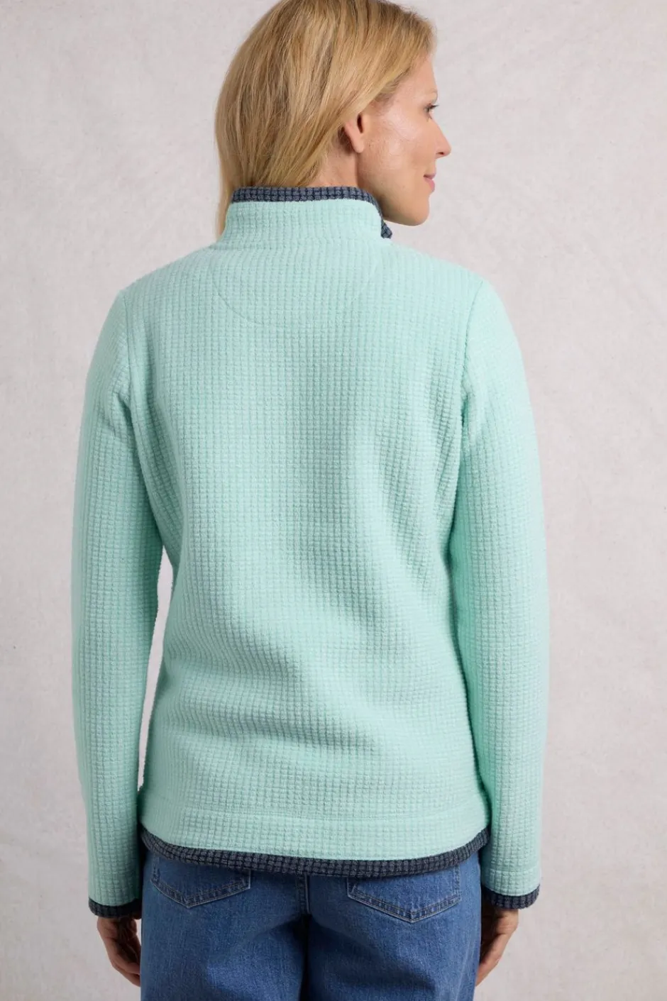 Weird Fish Fleece|Beye Eco 1/4 Zip Grid Fleece Seaspray