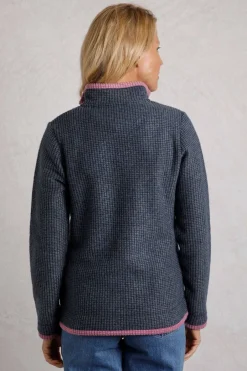 Weird Fish Fleece|Beye Eco 1/4 Zip Grid Fleece Navy