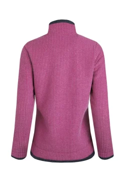 Weird Fish Fleece|Beye Eco 1/4 Zip Grid Fleece Dark Raspberry