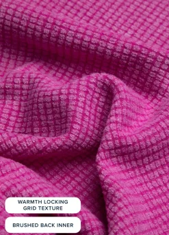 Weird Fish Fleece|Beye Eco 1/4 Zip Grid Fleece Dark Raspberry