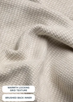 Weird Fish Fleece|Beye Eco 1/4 Zip Grid Fleece Ecru