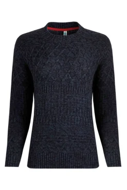 Weird Fish Jumpers & Cardigans|Knitwear|Beyonne Eco Mixed Stitch Jumper Navy