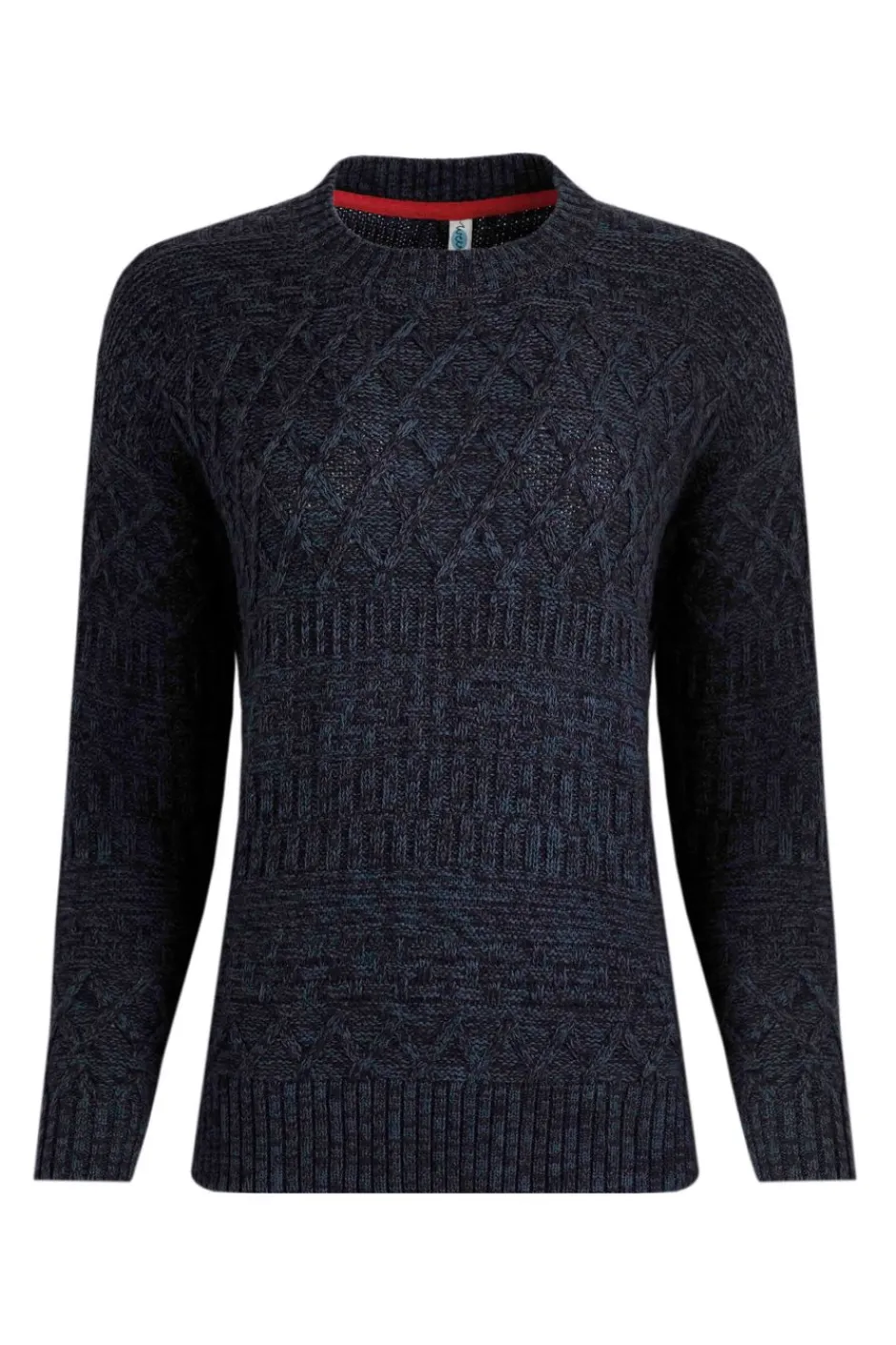 Weird Fish Jumpers & Cardigans|Knitwear|Beyonne Eco Mixed Stitch Jumper Navy