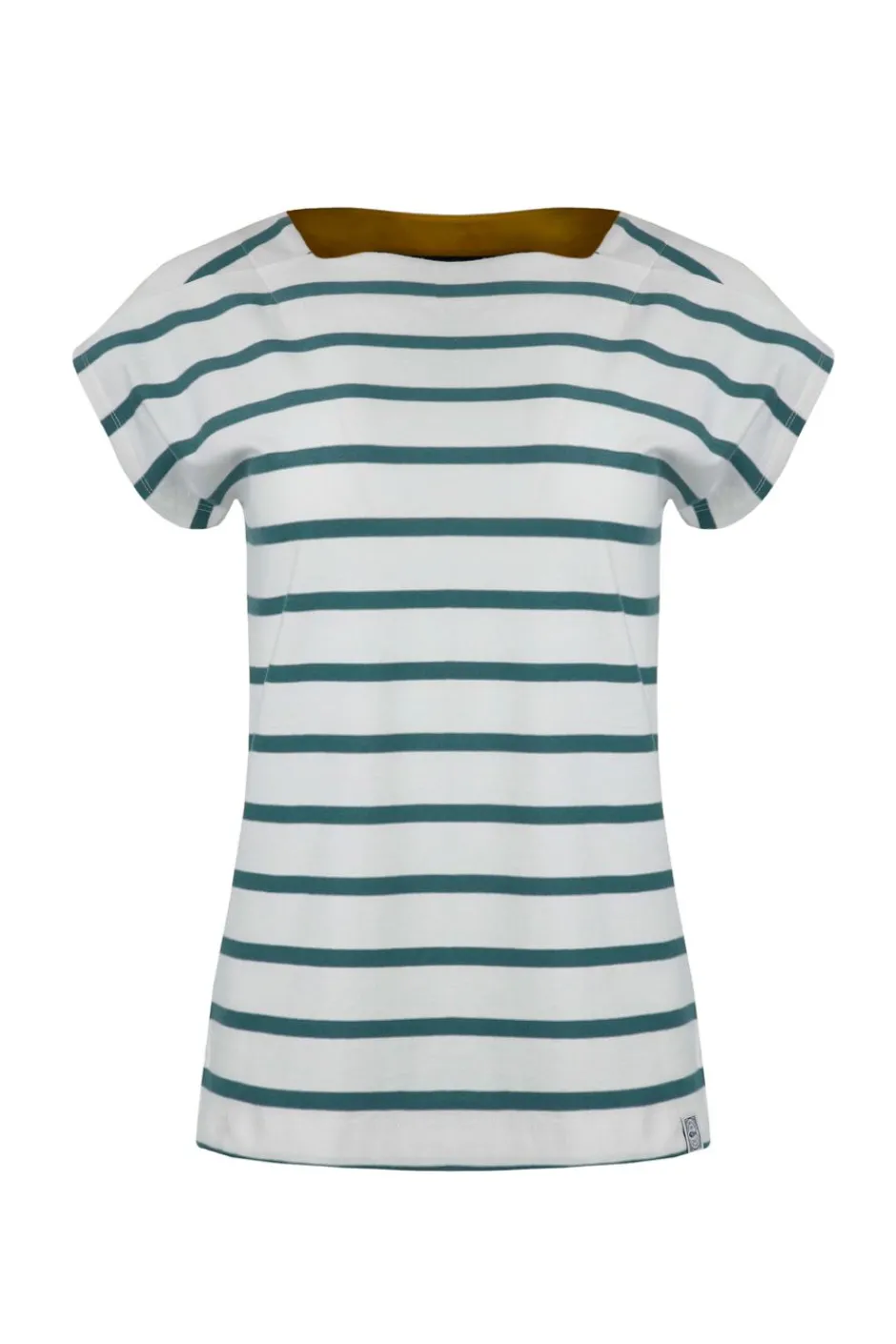 Weird Fish Tunics|Tops & T-Shirts|Bowe Organic Cotton Striped Jersey T-Shirt Mineral Blue