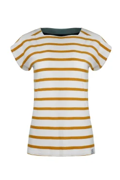 Weird Fish Tunics|Tops & T-Shirts|Bowe Organic Cotton Striped Jersey T-Shirt Deep Amber