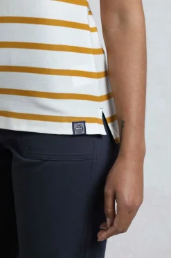Weird Fish Tunics|Tops & T-Shirts|Bowe Organic Cotton Striped Jersey T-Shirt Deep Amber