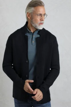 Weird Fish Jumpers & Knitwear|Brad Knitted Cardigan Midnight
