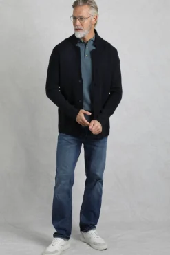 Weird Fish Jumpers & Knitwear|Brad Knitted Cardigan Midnight