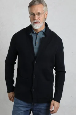 Weird Fish Jumpers & Knitwear|Brad Knitted Cardigan Midnight