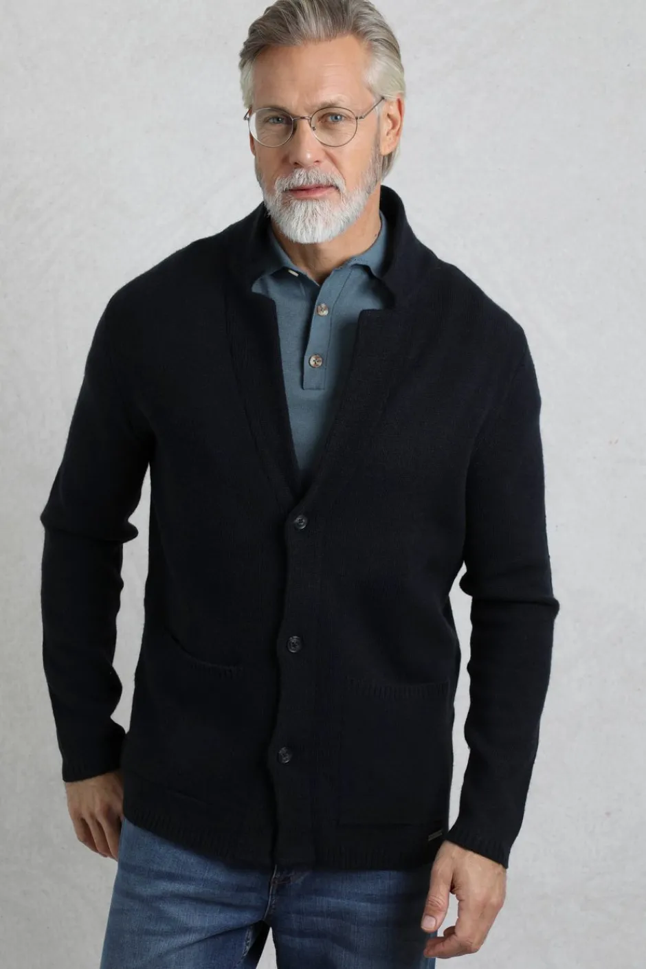 Weird Fish Jumpers & Knitwear|Brad Knitted Cardigan Midnight