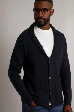 Weird Fish Jumpers & Knitwear|Brad Knitted Cardigan Midnight
