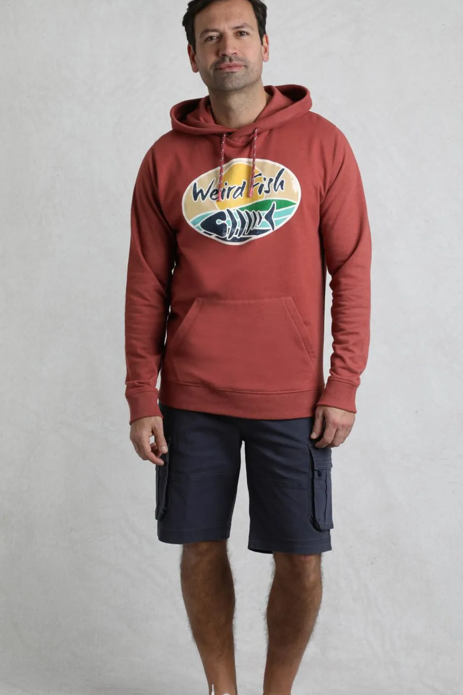 Weird Fish Sweatshirts & Hoodies|Bryant Front Print Graphic Popover Hoodie Pinot Red