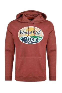 Weird Fish Sweatshirts & Hoodies|Bryant Front Print Graphic Popover Hoodie Pinot Red