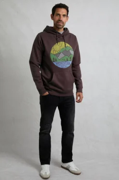 Weird Fish Sweatshirts & Hoodies|Bryant Front Print Graphic Popover Hoodie Mulled Wine
