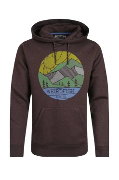 Weird Fish Sweatshirts & Hoodies|Bryant Front Print Graphic Popover Hoodie Mulled Wine