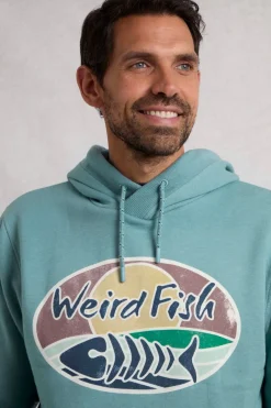 Weird Fish Sweatshirts & Hoodies|Bryant Front Print Graphic Popover Hoodie Mineral Blue