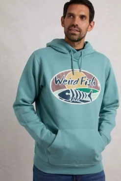 Weird Fish Sweatshirts & Hoodies|Bryant Front Print Graphic Popover Hoodie Mineral Blue