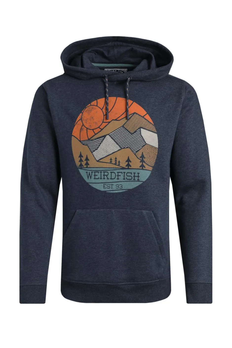 Weird Fish Sweatshirts & Hoodies|Bryant Front Print Graphic Popover Hoodie Dark Navy