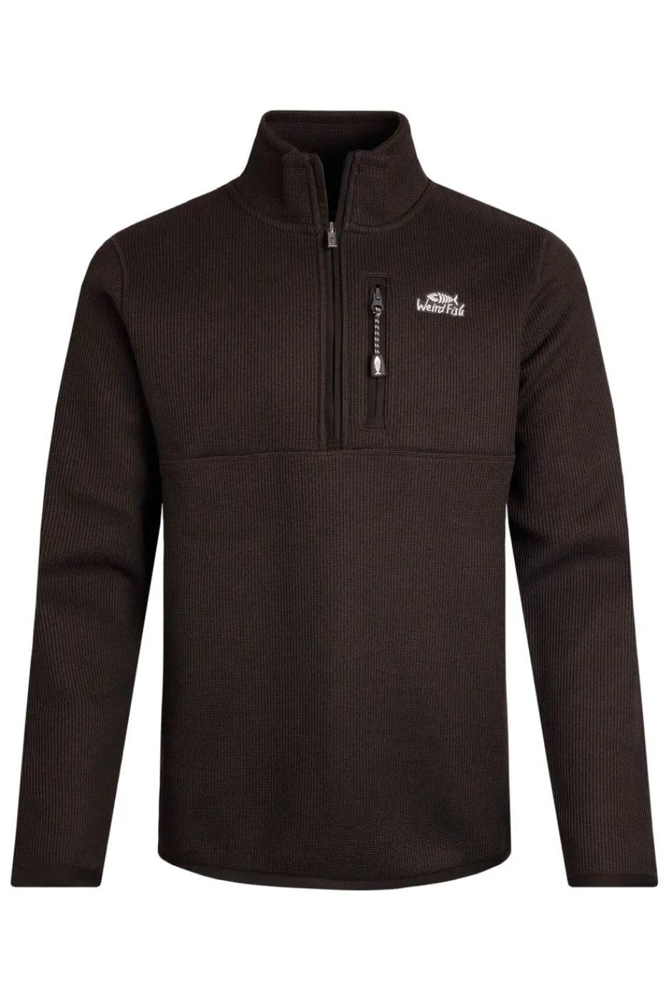 Weird Fish Fleece|Burlock 1/4 Zip Bonded Fleece Chocolate