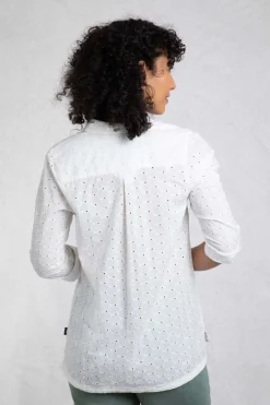 Weird Fish Tunics|Tops & T-Shirts|Camille Organic Cotton Broidery Shirt White