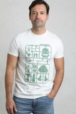 Weird Fish T-Shirts|Camp Kit Front Print Eco Graphic T-Shirt Dusty White