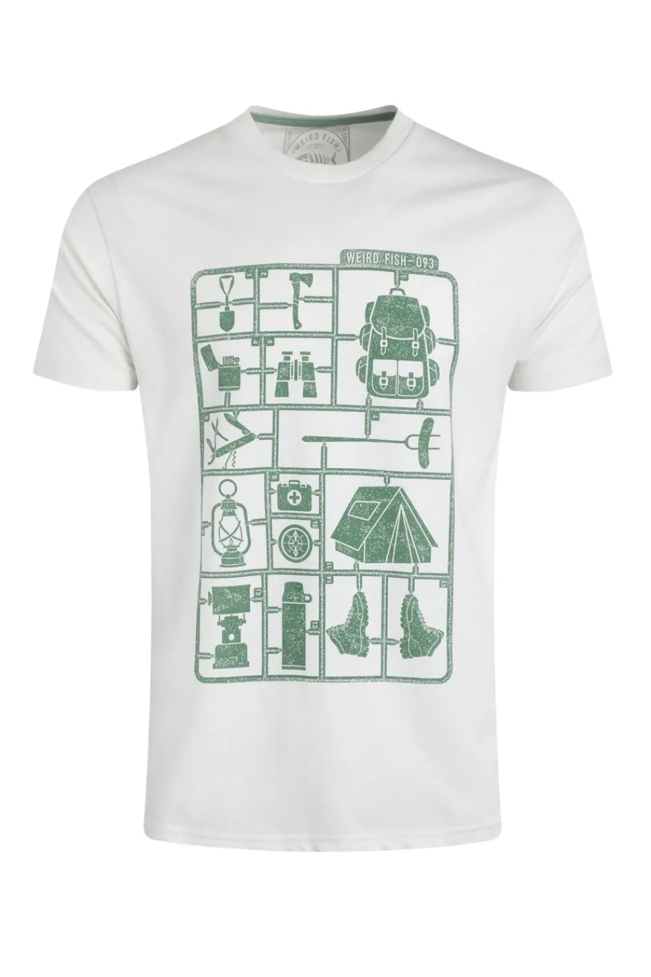 Weird Fish T-Shirts|Camp Kit Front Print Eco Graphic T-Shirt Dusty White