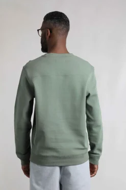 Weird Fish Sweatshirts & Hoodies|Carlise Organic Cotton Crew Neck Sweatshirt Army Green