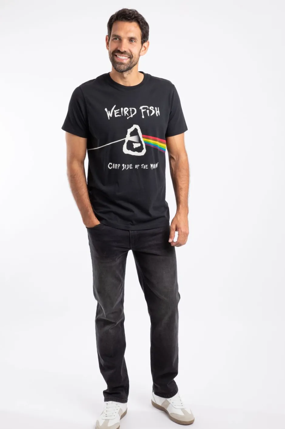 Weird Fish T-Shirts|Carp Side Front Print Artist T-Shirt Black