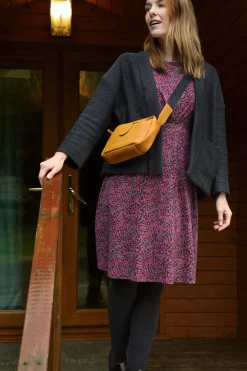 Weird Fish Dresses|Cassandra Organic Cotton Jersey Swing Dress Dark Raspberry