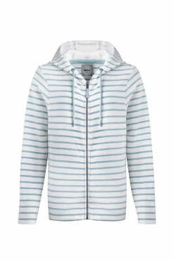 Weird Fish Sweatshirts & Hoodies|Catalina Striped Full Zip Hoodie Mineral Blue