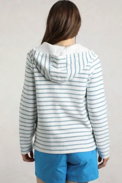 Weird Fish Sweatshirts & Hoodies|Catalina Striped Full Zip Hoodie Mineral Blue