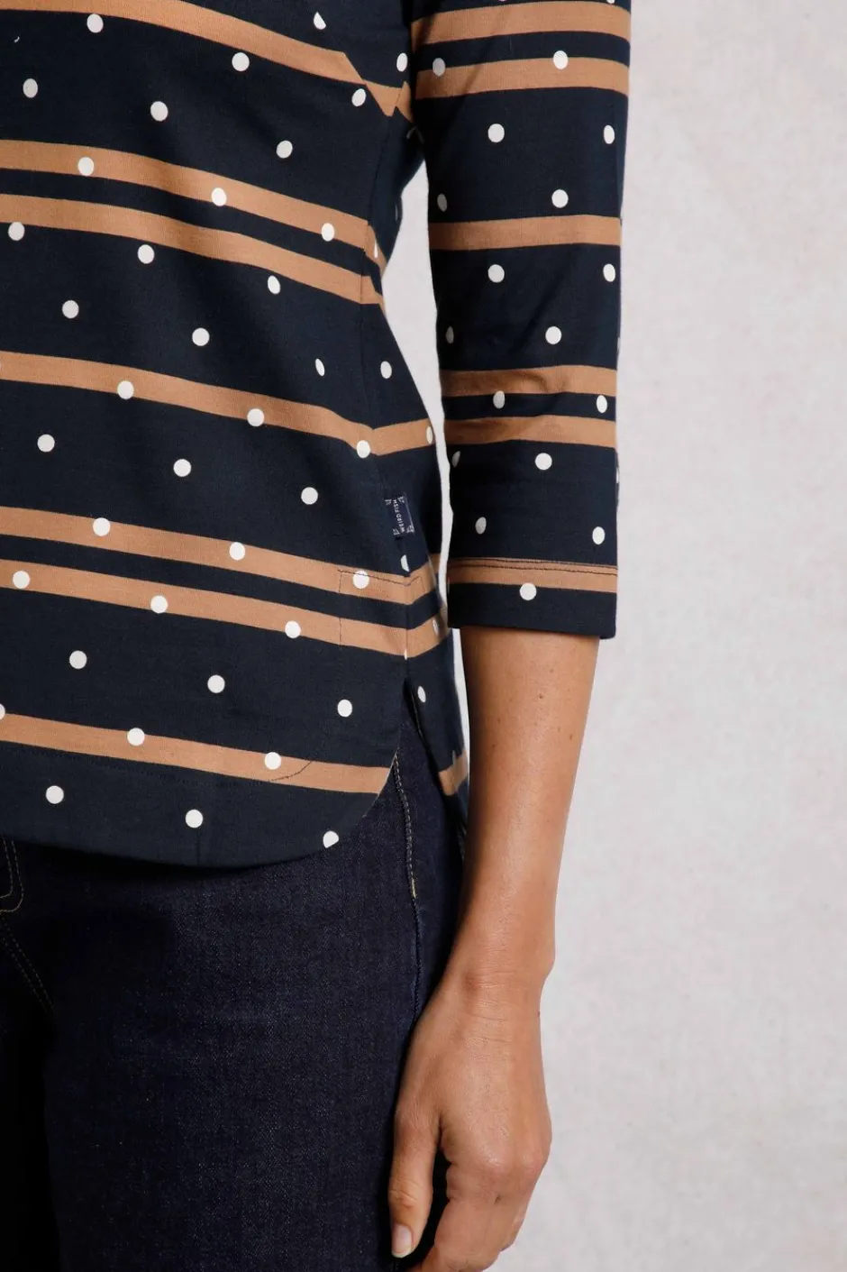 Weird Fish Tunics|Tops & T-Shirts|Cecily Organic Cotton Stripe Jersey T-Shirt Navy
