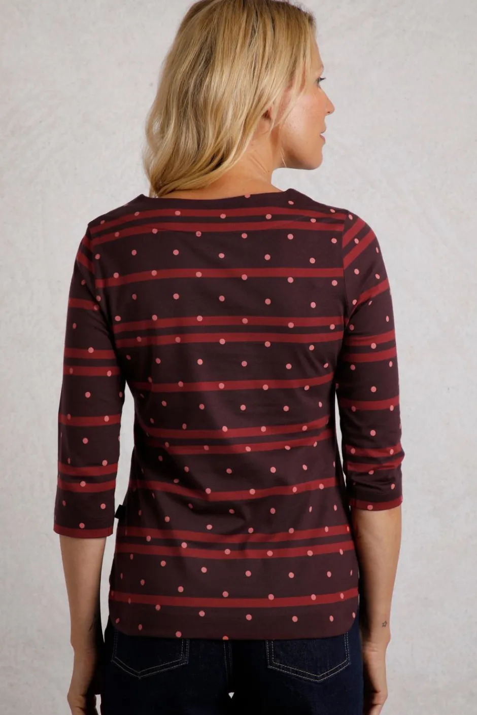 Weird Fish Tunics|Tops & T-Shirts|Cecily Organic Cotton Stripe Jersey T-Shirt Mulled Wine