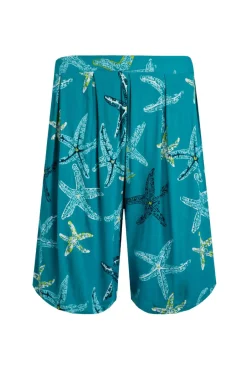 Weird Fish Shorts|Celeste Eco Viscose Printed Shorts Lagoon Blue