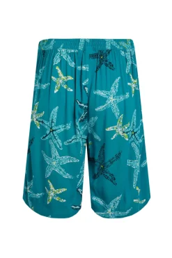 Weird Fish Shorts|Celeste Eco Viscose Printed Shorts Lagoon Blue