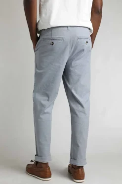 Weird Fish Trousers & Jeans|Charleigh Textured Chino Trousers Denim Blue