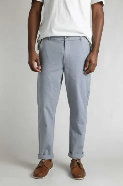 Weird Fish Trousers & Jeans|Charleigh Textured Chino Trousers Denim Blue