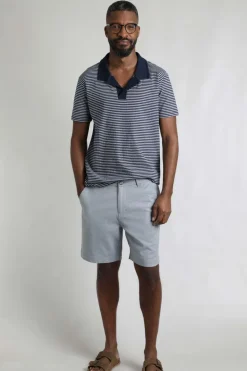 Weird Fish Shorts|Charleston Textured Chino Shorts Denim Blue