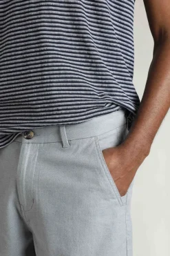 Weird Fish Shorts|Charleston Textured Chino Shorts Denim Blue