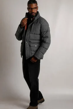 Weird Fish Coats, Jackets And Gilets|Charlestown Houndstooth Puffer Jacket Anthracite