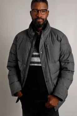 Weird Fish Coats, Jackets And Gilets|Charlestown Houndstooth Puffer Jacket Anthracite