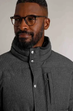Weird Fish Coats, Jackets And Gilets|Charlestown Houndstooth Puffer Jacket Anthracite