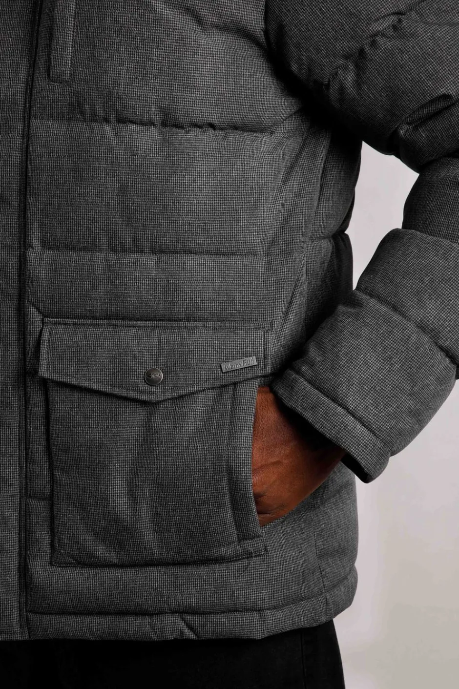 Weird Fish Coats, Jackets And Gilets|Charlestown Houndstooth Puffer Jacket Anthracite