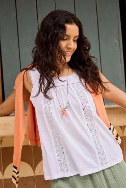 Weird Fish Tunics|Tops & T-Shirts|Chelle Organic Cotton Jersey Square Neck Vest White